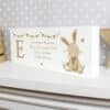 Personalised Hessian Rabbit Wooden Block Sign