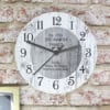 Personalised Any Message Shabby Chic Large Wooden Clock