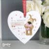 Personalised Boofle Flowers Wooden Heart Decoration