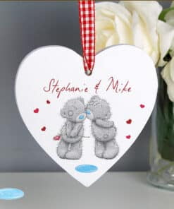 Personalised Me to You Couples Wooden Heart Decoration