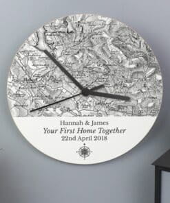 Personalised 1805 - 1874 Old Series Map Compass Wooden Clock