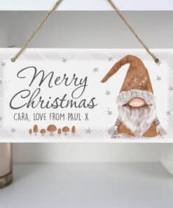 Personalised Scandinavian Gnome Wooden Sign