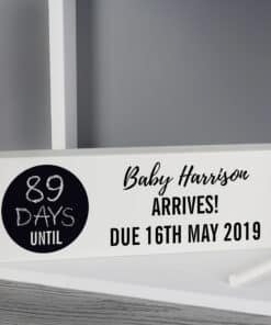 Personalised Classic Chalk Countdown Wooden Block Sign
