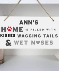 Personalised 'Wagging Tails' Dog Wooden Sign