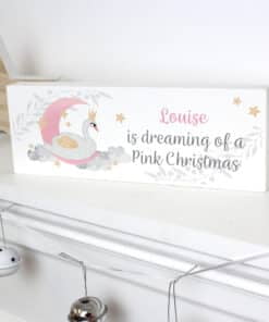 Personalised Swan Lake Wooden Block Sign
