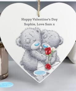 Personalised Me to You Valentine Large Wooden Heart Decoration