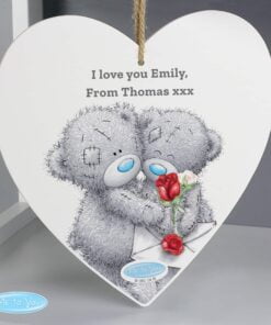 Personalised Me to You Valentine Large Wooden Heart Decoration