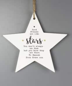 Personalised Good Friends Wooden Star Decoration