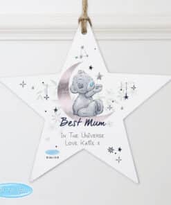 Personalised Moon & Stars Me To You Wooden Star Decoration