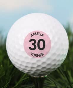 Personalised Pink Big Age Golf Ball