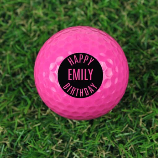 Personalised Happy Birthday Pink Golf Balls