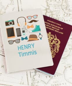 Personalised Male Essentials Cream Passport Holder