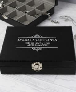 Personalised Large Cufflink Compartment Box