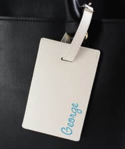 Personalised Blue Name Cream Luggage Tag