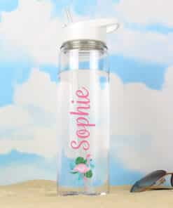 Personalised Flamingo Island Water Bottle