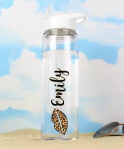 Personalised Leopard Lips Island Water Bottle