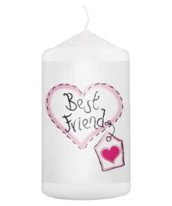 Best Friend Heart Stitch Pillar Candle