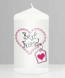 Best Friend Heart Stitch Pillar Candle
