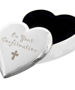 Confirmation Cross Heart Trinket Box