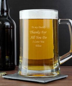 Engraved Personalised Glass Pint Stern Tankard