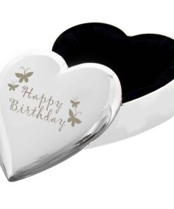 Happy Birthday Butterfly Heart Trinket Box