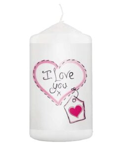 Heart Stitch – I Love You Pillar Candle