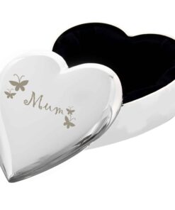 Mum Butterflies Heart Trinket Box