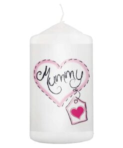 Mummy Heart Stitch Pillar Candle