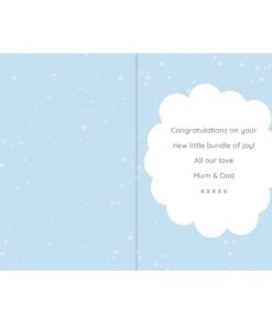 Personalised ’10 Little Fingers’ Blue Baby Card