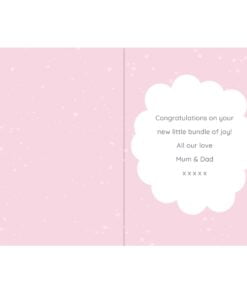 Personalised ’10 Little Fingers’ Pink Baby Card