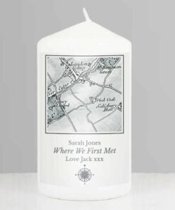 Personalised 1805 – 1874 Old Series Map Compass Pillar Candle