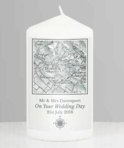 Personalised 1805 – 1874 Old Series Map Compass Pillar Candle