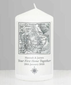 Personalised 1805 – 1874 Old Series Map Compass Pillar Candle