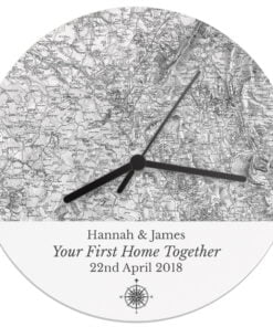 Personalised 1805 – 1874 Old Series Map Compass Wooden Clock