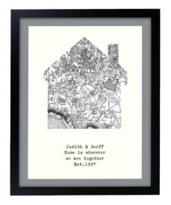 Personalised 1805 – 1874 Old Series Map Home Black Framed Print