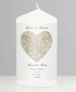 Personalised 1896 – 1904 Revised New Heart Map Pillar Candle