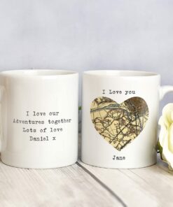 Personalised 1896 – 1904 Revised New Map Heart Mug
