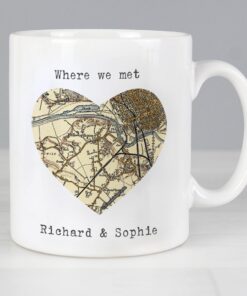 Personalised 1896 – 1904 Revised New Map Heart Mug
