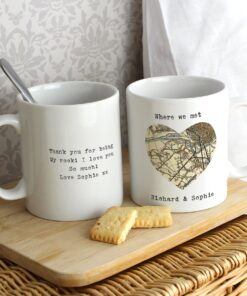 Personalised 1896 – 1904 Revised New Map Heart Mug