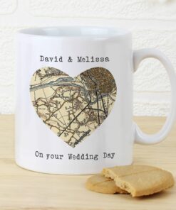 Personalised 1896 – 1904 Revised New Map Heart Mug
