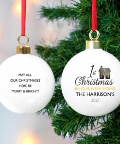 Personalised 1st Christmas in Our New Home Bauble