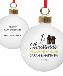 Personalised 1st Christmas in Our New Home Bauble