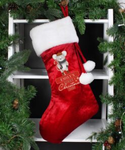 Personalised ‘1st Christmas’ Mouse Red Stocking