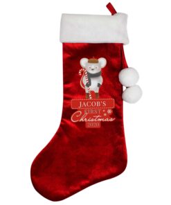 Personalised ‘1st Christmas’ Mouse Red Stocking