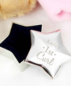 Personalised 1st Curl Star Trinket Box