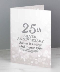 Personalised 25th Silver Anniversary Card