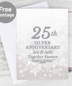 Personalised 25th Silver Anniversary Card