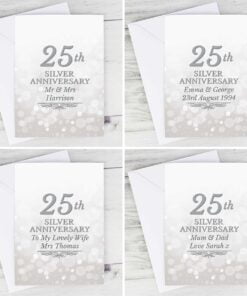Personalised 25th Silver Anniversary Card