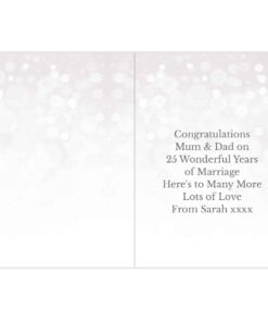 Personalised 25th Silver Anniversary Card