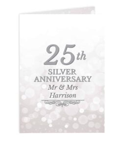 Personalised 25th Silver Anniversary Card